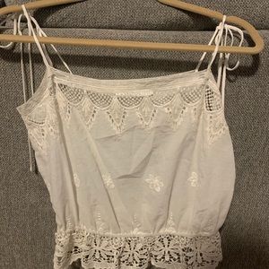 Spring/summer essential.  New white cotton eyelet tank